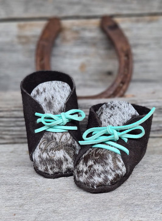 KMB Baby Booties - Dark Suede & Hide